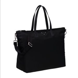 Authentic Prada large canvas tote bag